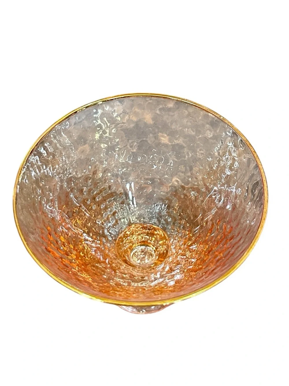 NIB Anthropologie Zaza Stemless Martini Glasses Set of 2 in Honey Luster